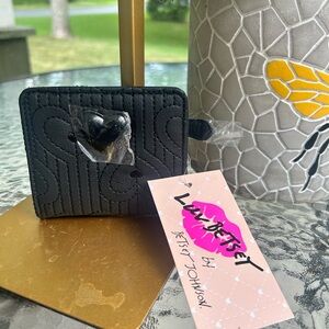 NWT- Betsy Johnson (luv betsy) black wallet.
